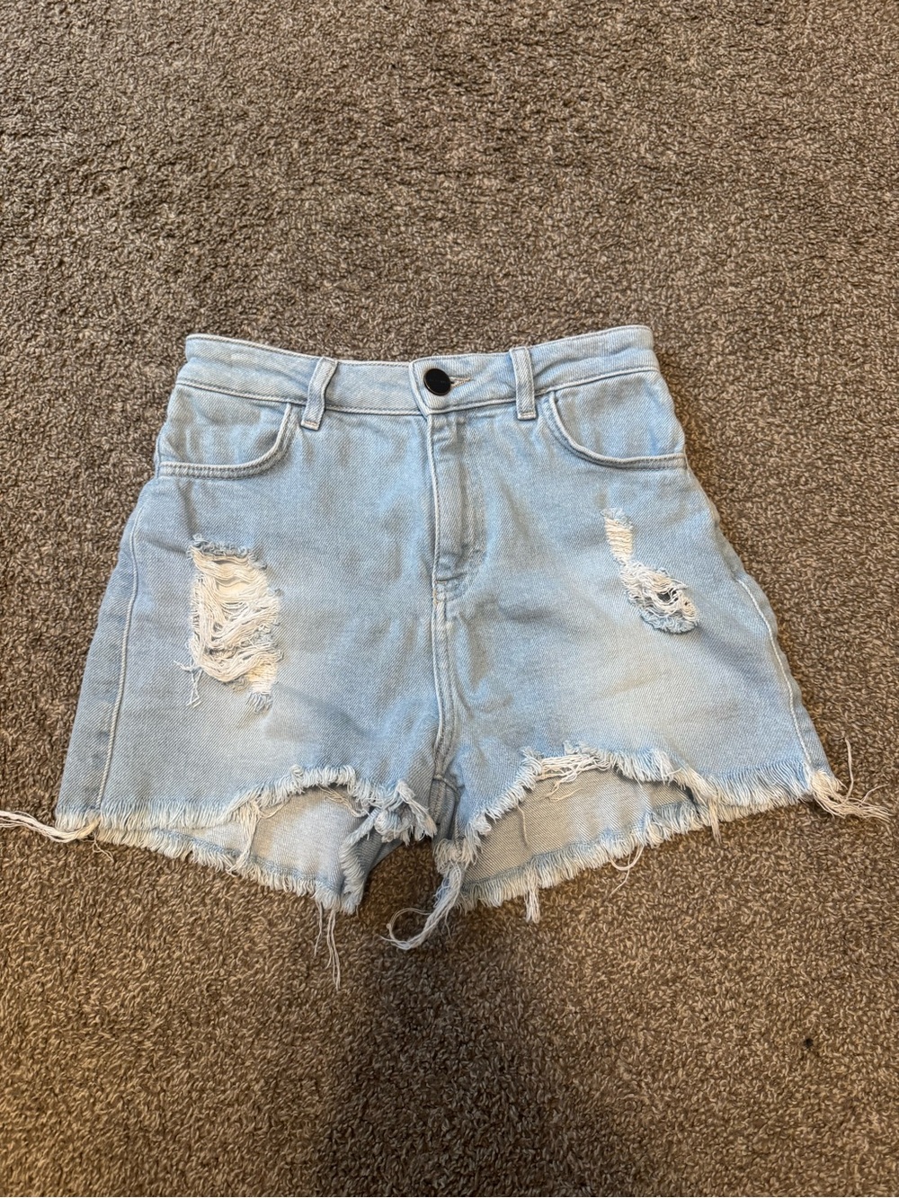FITJEANS Light Blue Distressed Denim Shorts